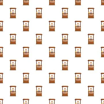 Lemonade stand pattern a vendor selling refreshment Illustrazione stock
