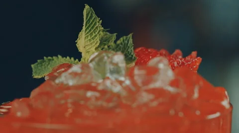 Lemonade with strawberries and mint Stock Footage 52183646