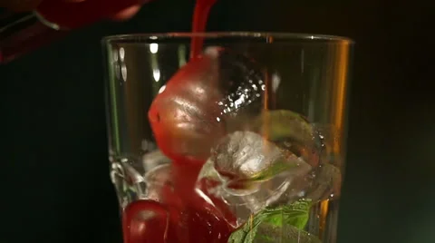 Lemonade - strawberry syrup Stock Footage 51939965