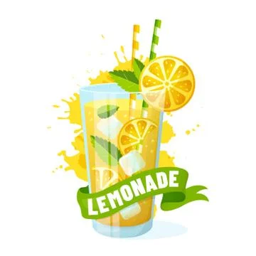 Lemonade - vector illustration isolated on white background. Stock Illustration