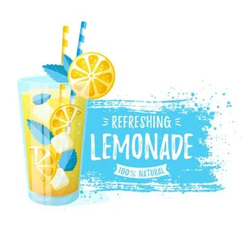 Lemonade - vector illustration isolated on a white background. Stock Illustration