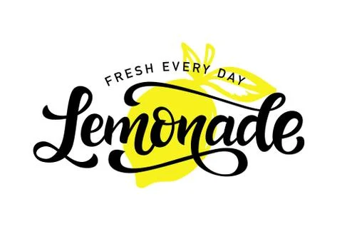 Lemonade vector logo badge, modern calligraphy logotype Stock Illustration
