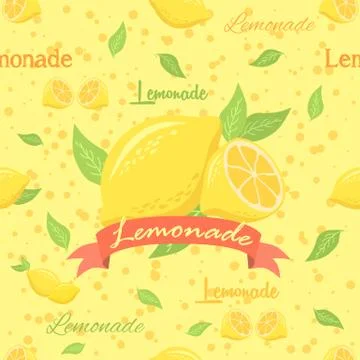 Lemonade Yellow Seamless Pattern Vector Stock-Illustration
