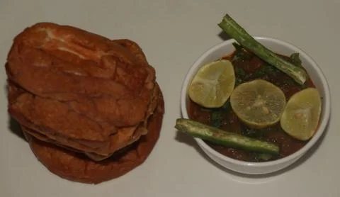 Lemons and chilli vegetable with bread Stock Photos