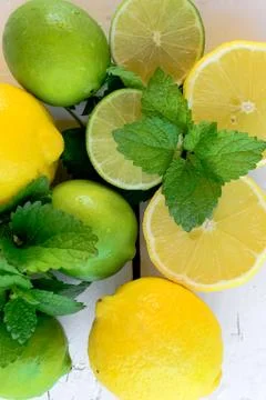 Lemons and lime Stock Photos