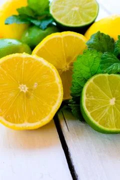 Lemons and lime Stock Photos