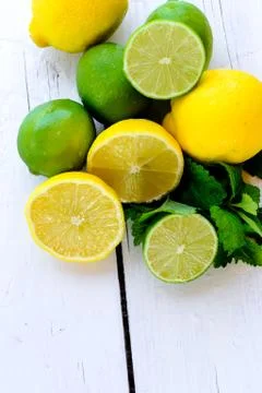 Lemons and lime Stock Photos