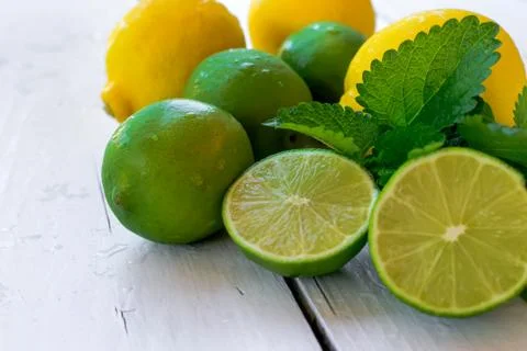 Lemons and lime Stock Photos