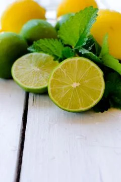 Lemons and lime Stock Photos