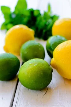 Lemons and lime Stock Photos