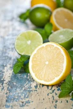 Lemons and limes Stock Photos