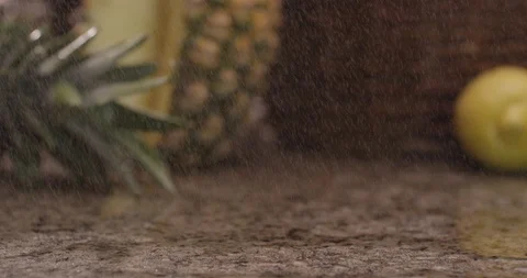 Lemons and limes rolling across countertop 3 Video stock 123847486