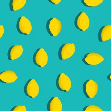 Lemons background. Hand drawn citrus pattern. Vector illustration Stock Illustration