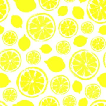 Lemons Background Painted Pattern Stock Illustration
