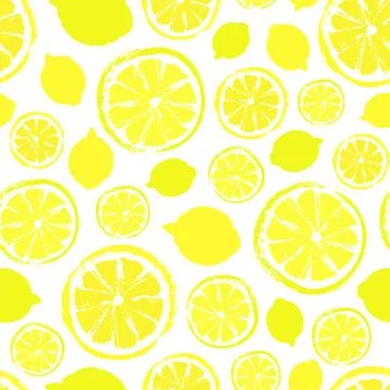 Lemons Background Painted Pattern Stock Illustration
