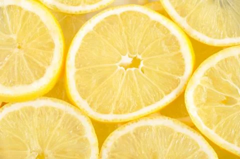 Lemons background. Top view. Stock Photos