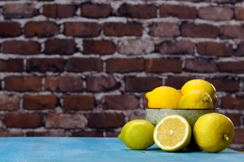 Lemons in a Bowl Stock Photos