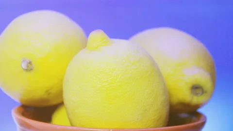 Lemons Close Up Rotating Stock Footage 104347674