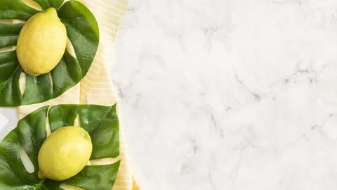 Lemons with copy space background Stock Photos