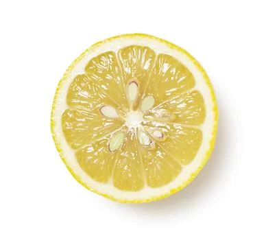 Lemons cut in half, placed on a white background Stock Photos