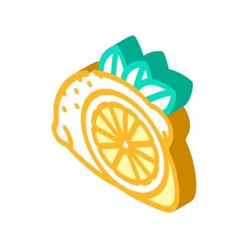 Lemons cut isometric icon vector illustration Stock Illustration