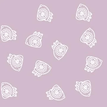 Lemons cut line vector seamless pattern Illustrazione stock