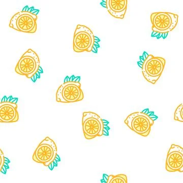Lemons cut vector seamless pattern Illustrazione stock