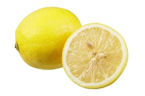 Lemons isolated on a white background with copy space Stock Photos