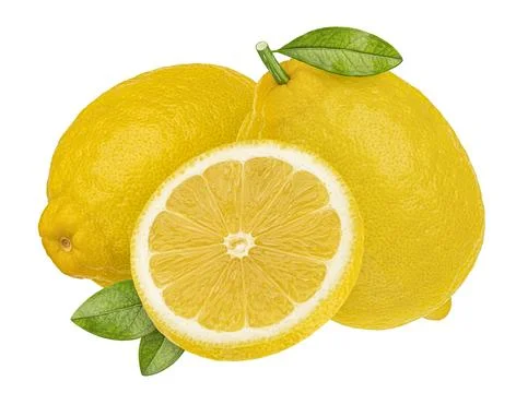Lemons isolated on white background, full depth of field Stock Photos