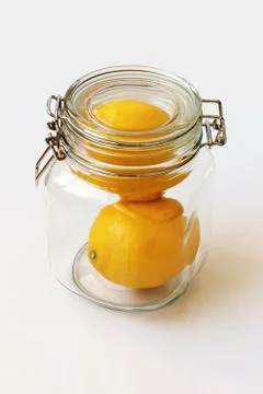 Lemons in jar Stock Photos