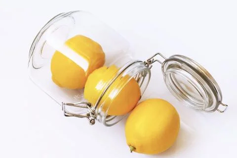 Lemons in jar Stock Photos