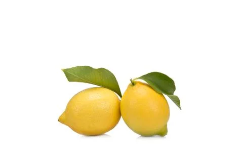 Lemons with leaves Stock Photos