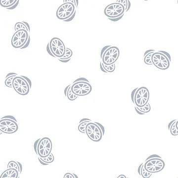 Lemons a lot glyph vector seamless pattern Stock Illustration