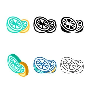 Lemons a lot types color icon vector Stock Illustration