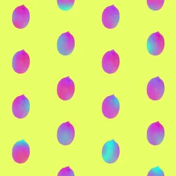 Lemons pattern in vibrant gradient holographic neon colors. Concept art. Minimal Stock Photos