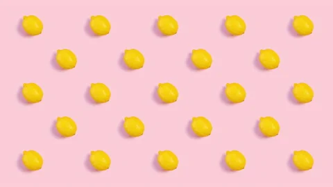 Lemons on pink Stock Footage 148825841
