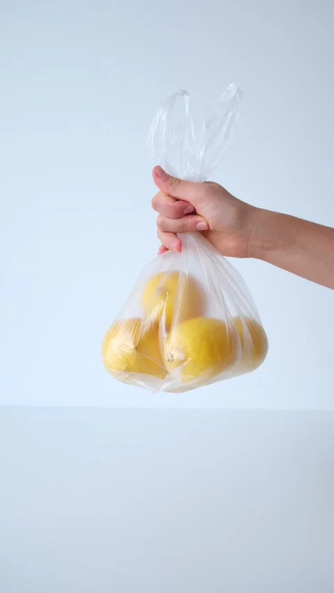 Lemons in a plastic bag Stock Footage 238643194