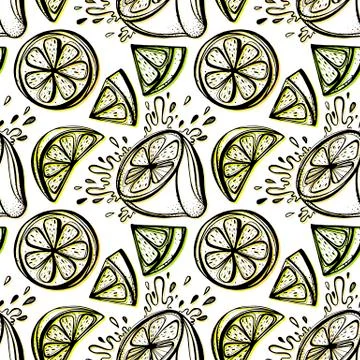 Lemons seamless pattern Stock Illustration