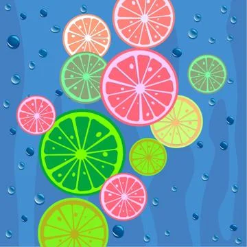 Lemons slices background Illustrazione stock