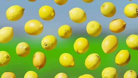 Lemons Slowly Tumbling in a loop Stock-Footage 110510195