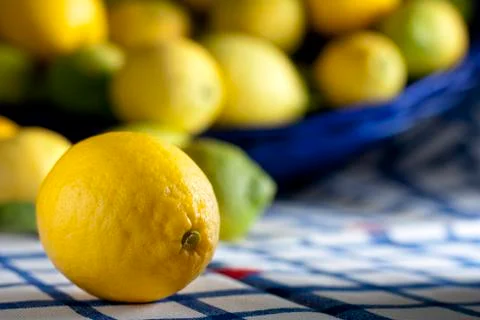Lemons on a Table Stock Photos