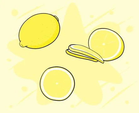 Lemons Vector Drawing Stock Illustration
