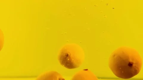 Lemons in water. Lots of lemons. Stock Footage 142314898