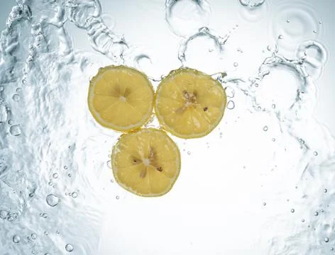 Lemons Water Splash Stock Photos