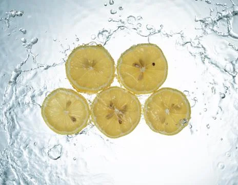 Lemons Water Splash Stock Photos