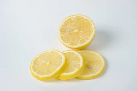 Lemons on a white background. Citrus fruit. Healthy food. Stock Photos