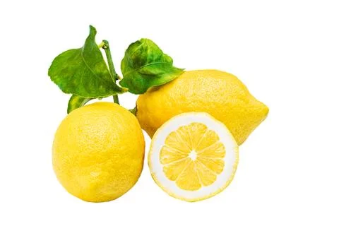 LEMONS WITH WHITE BACKGROUND Stock Photos
