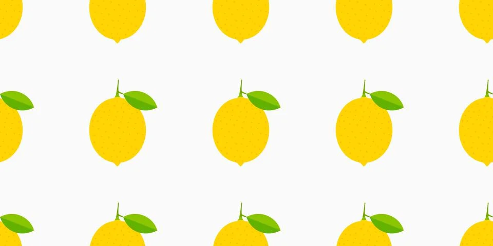 Lemons yellow seamless pattern. Vector illustration. Stock Illustration