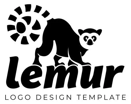 Lemur logo design Stock Illustration