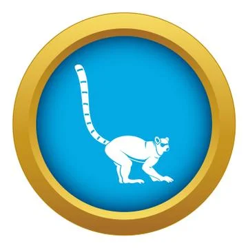 Lemur monkey icon blue vector isolated Stock Illustration